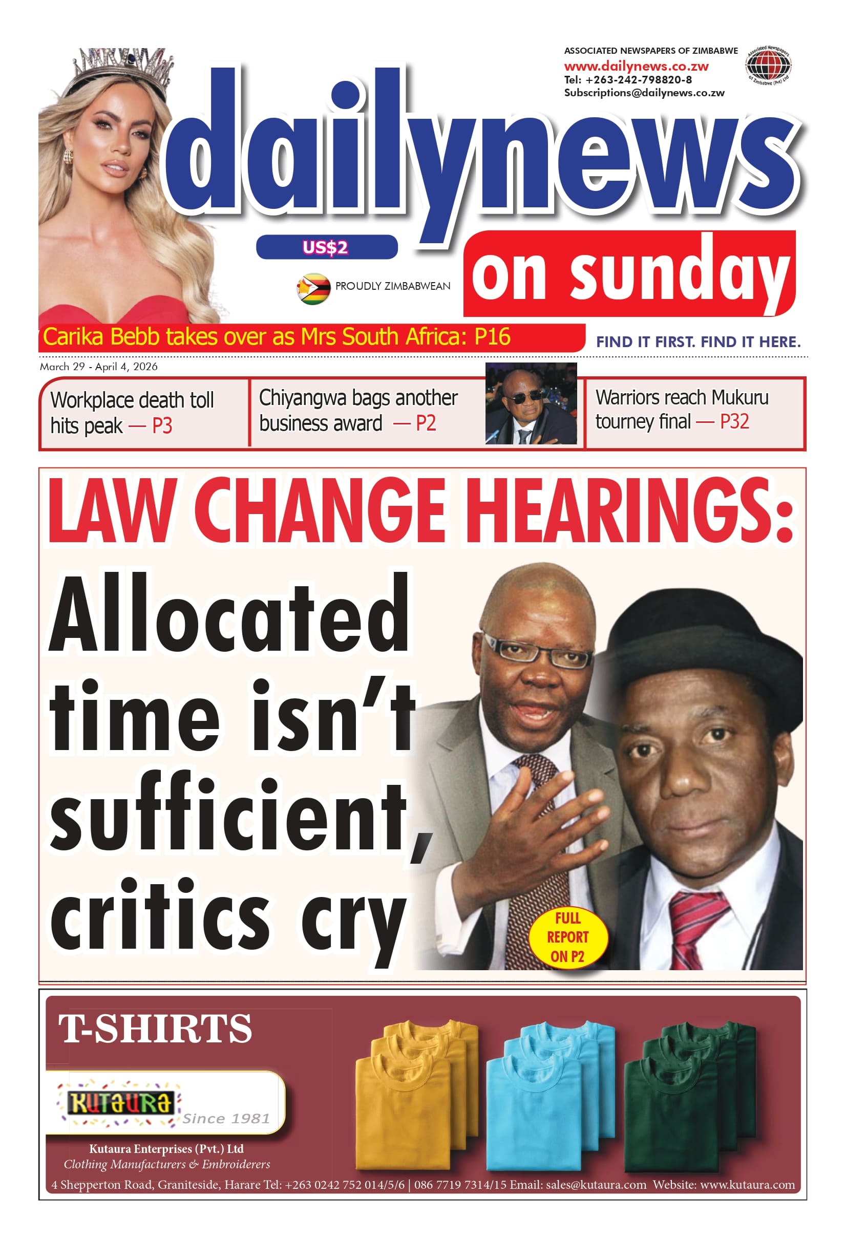 Sunday 29 March 2026